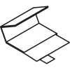 Symbol eines geöffneten wiederverwendbaren Versandkartons.