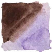 Two-tone color swatch of the COLOR STORIES chocolate-lilac palette in chocolate and lilac