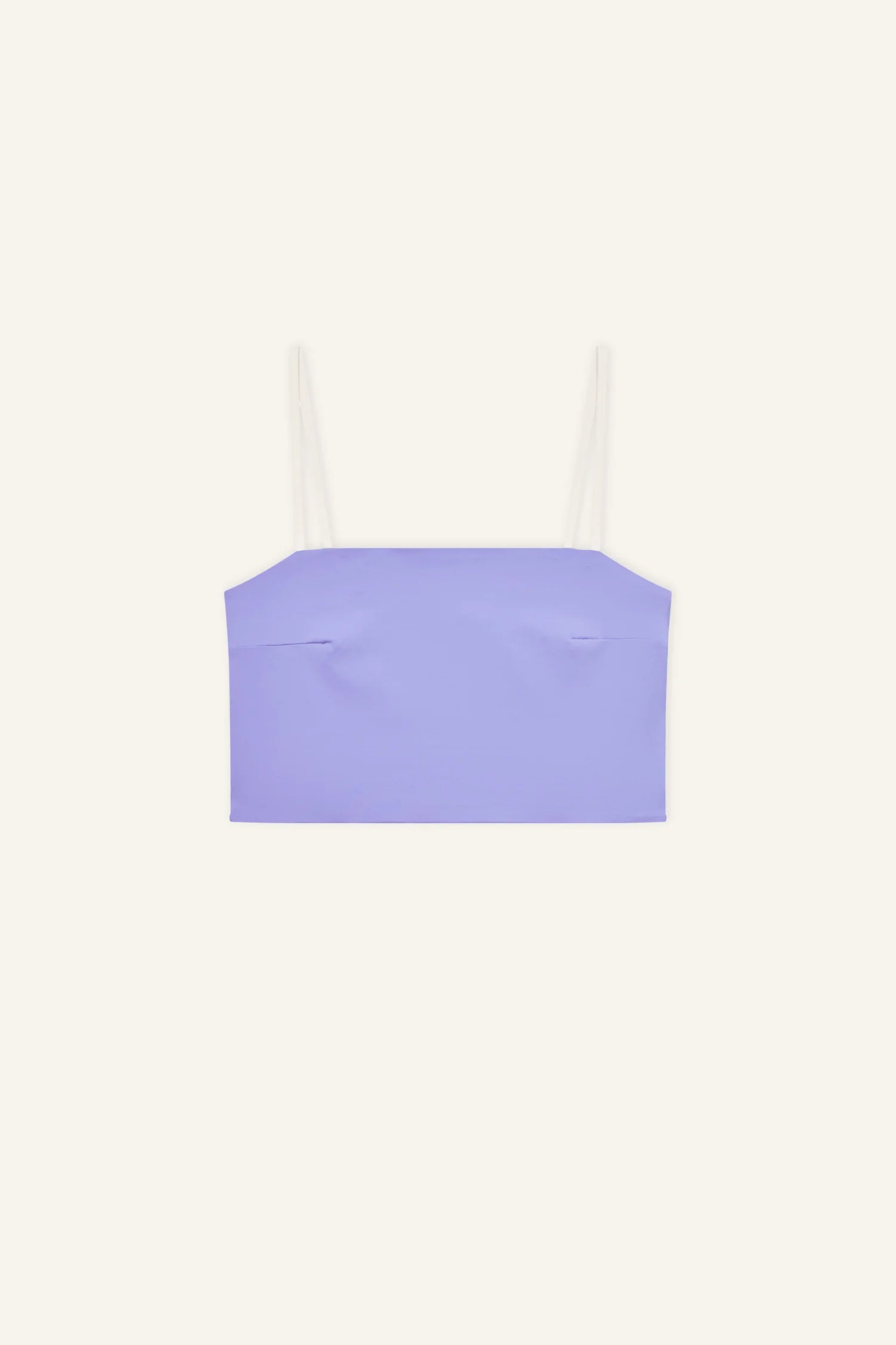 MYMARINI Bikini-Top in Lavendel, dünne Träger, gerader Saum; Top mit Spaghettiträgern.#color_chocolate-lilac