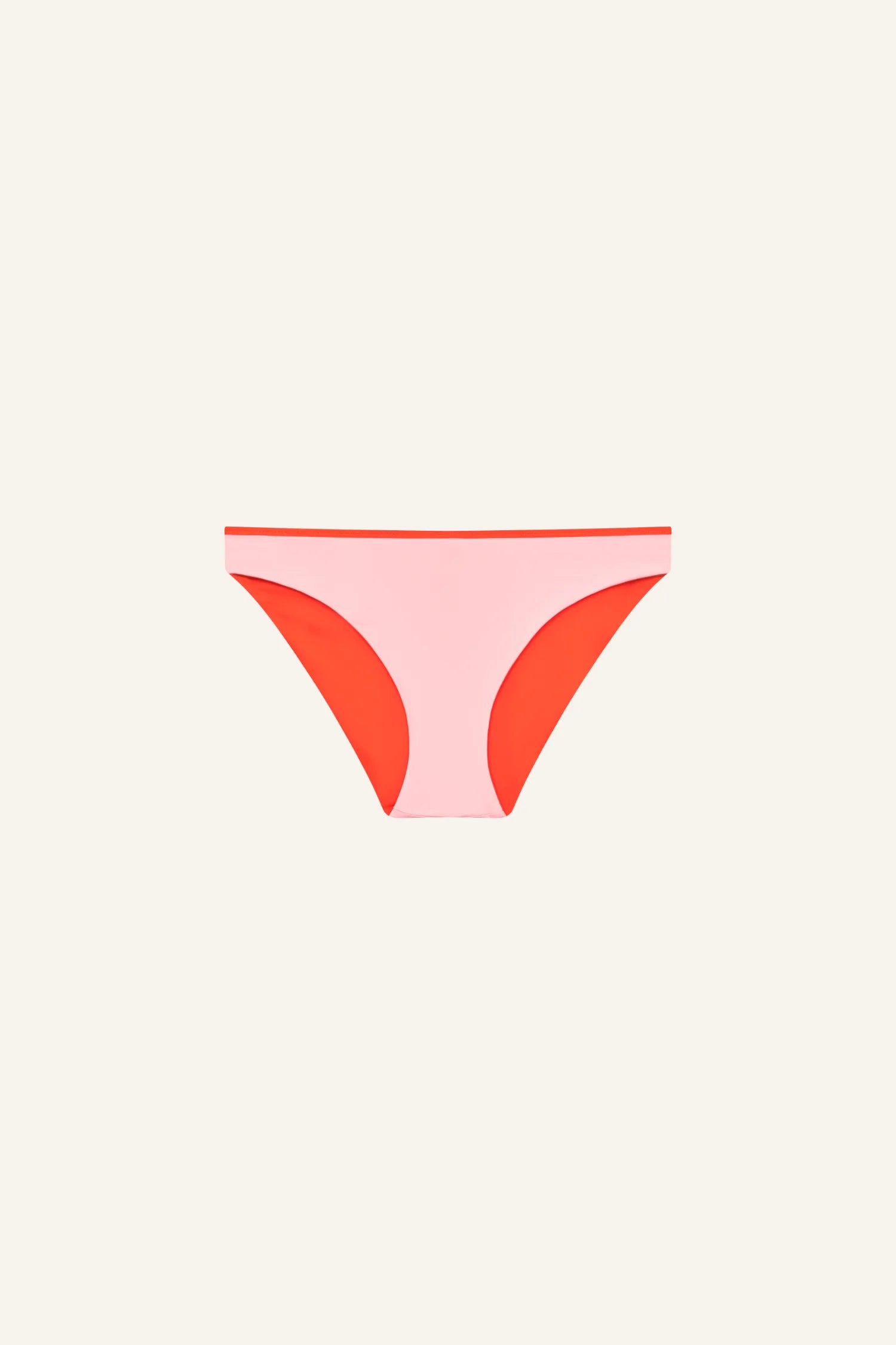 MYMARINI Bikinihose in Pink mit orange Seiteneinsätzen, Low rise, seitliche Paneele.#color_poppy-macaron