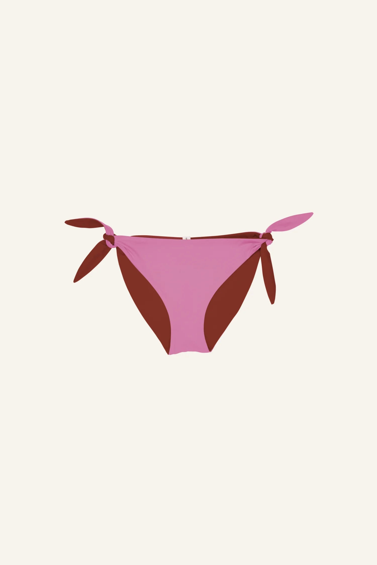 MYMARINI Bikinihose in Rosa und Braun mit seitlichen Schleifen, Mid rise Schnitt.#color_sienna-orchid