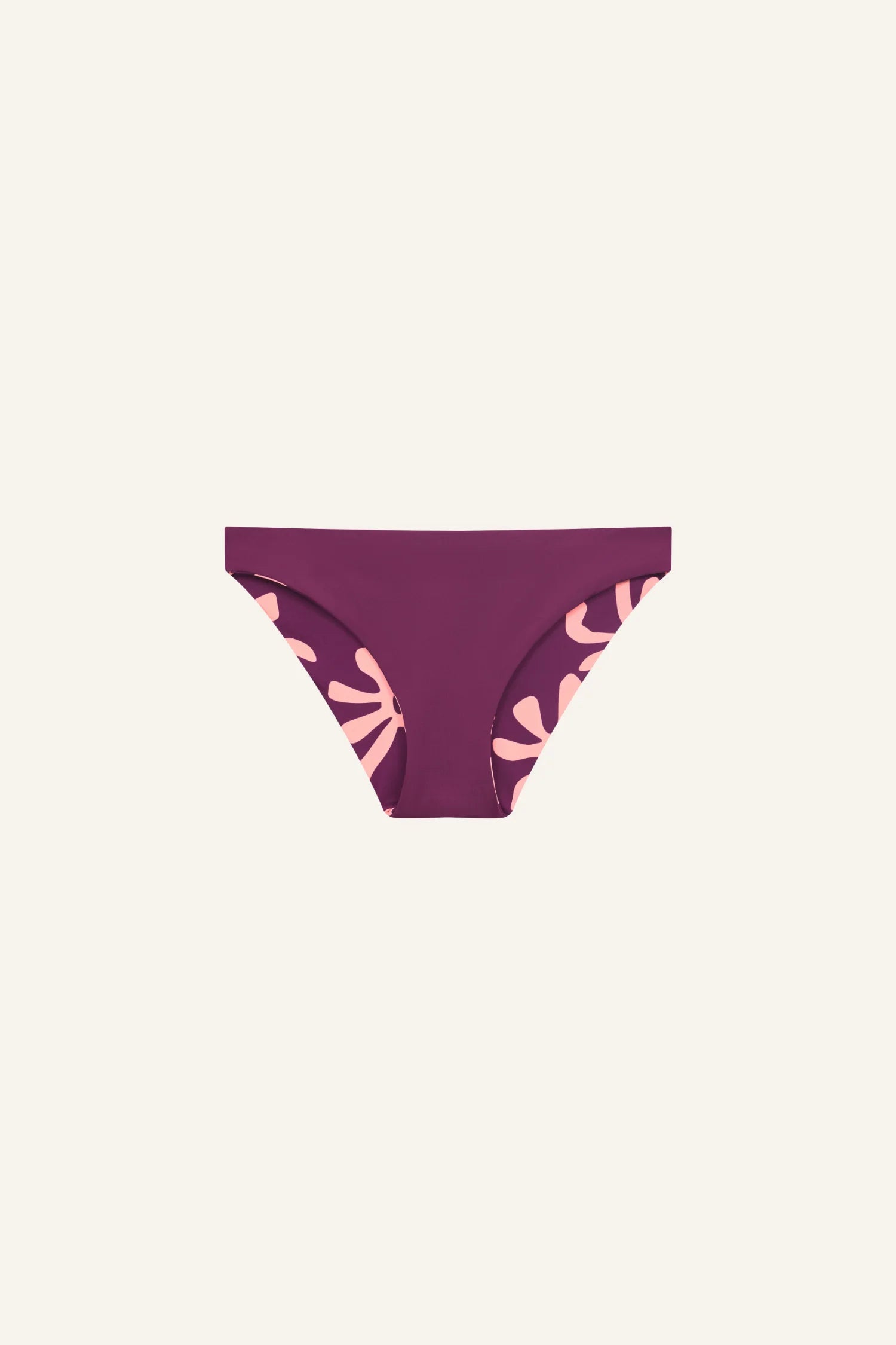 MYMARINI Bikinihose in Lila mit floralem Muster, mittelhoher Schnitt.#color_berry-print