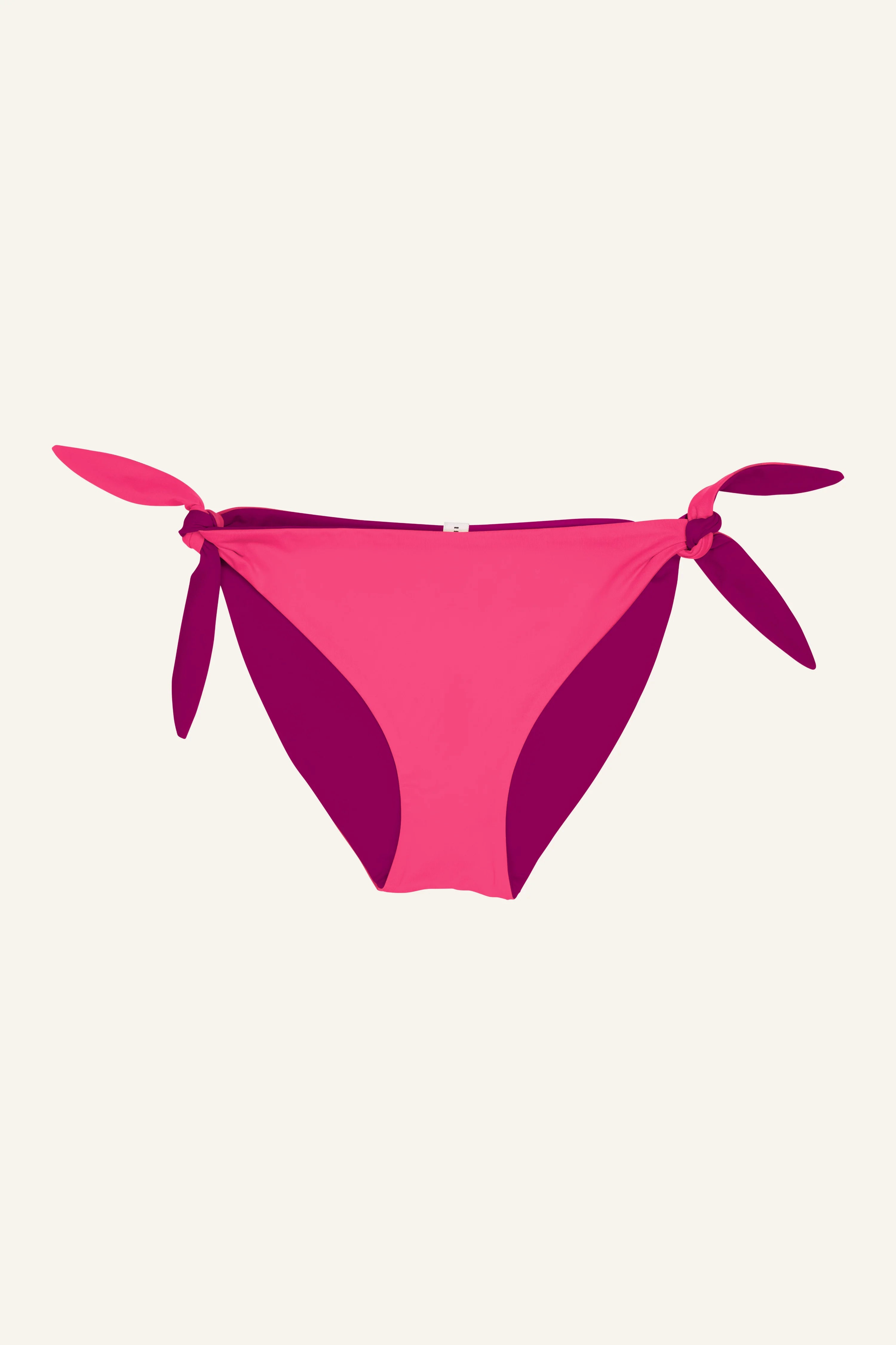 MYMARINI Bikinihose in Pink und Lila mit seitlichen Schleifen, Mid rise Schnitt.#color_pink-hortensia