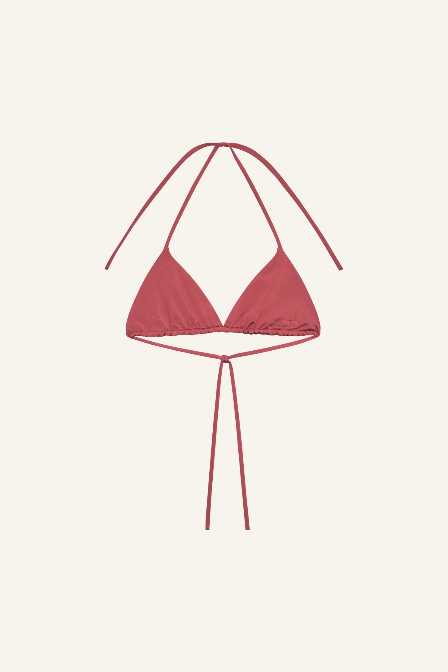 MYMARINI Bikinitop, roter Triangle-Neckholder mit Nackenband und Taillenschnürung, Oberteil zum Baden.#color_rouge-vichy