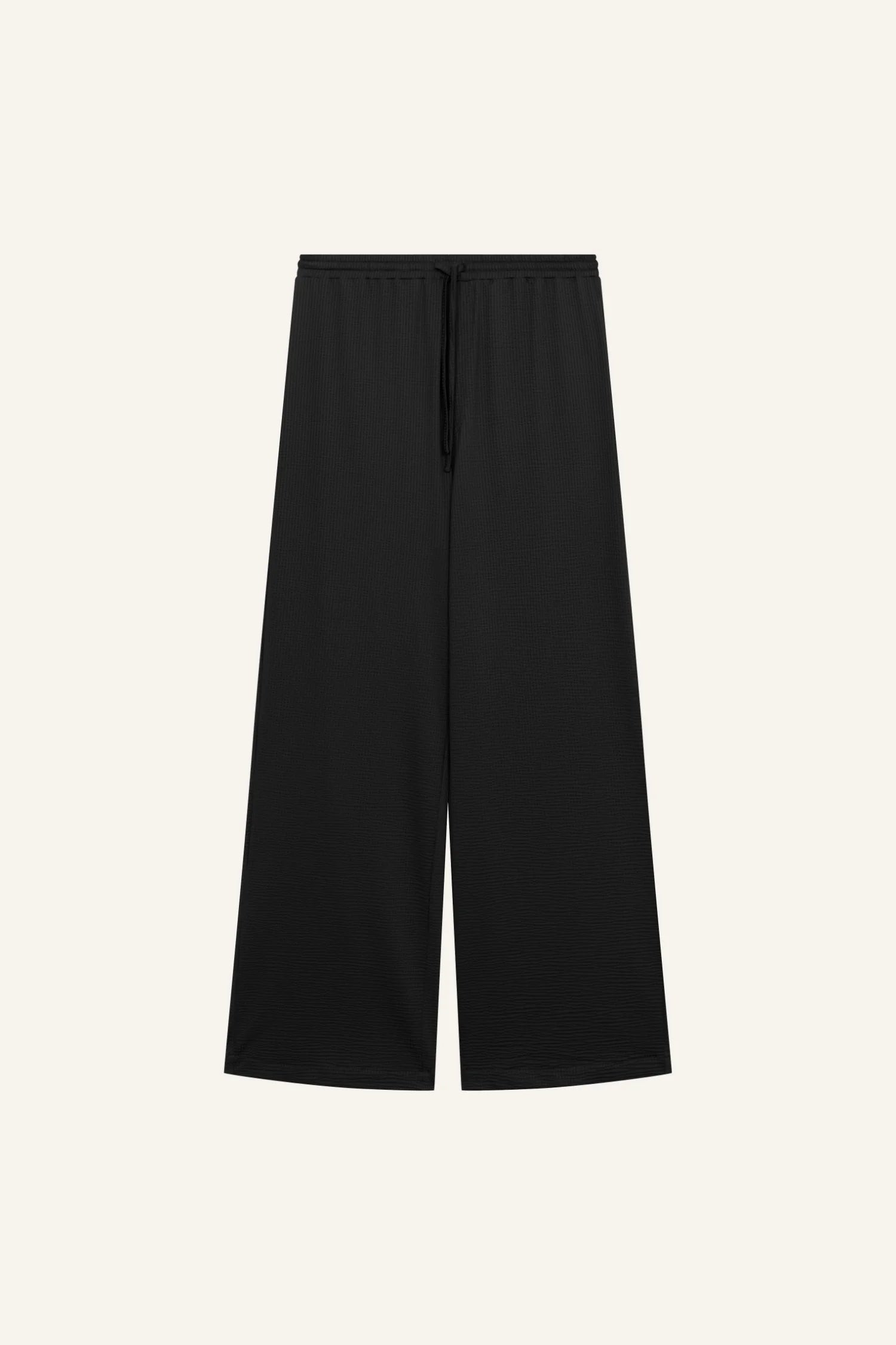 MYMARINI Badehose: hohe Taille, weites Bein, schwarzer elastischer Bund mit Kordel.