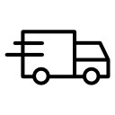 Symbol eines Lieferwagens steht für schnellen und zuverlässigen Versand.