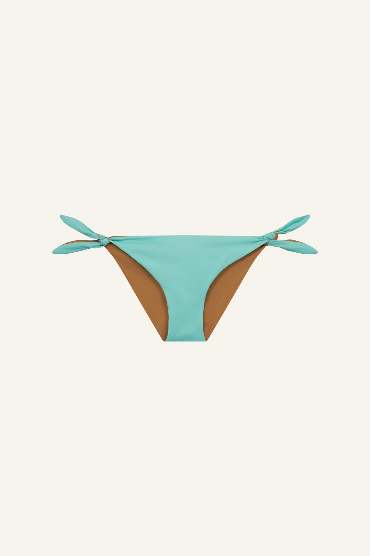 MYMARINI Bikini-Hose in Türkis mit seitlichen Knoten, niedrige Leibhöhe.#color_oak-eucalyptus