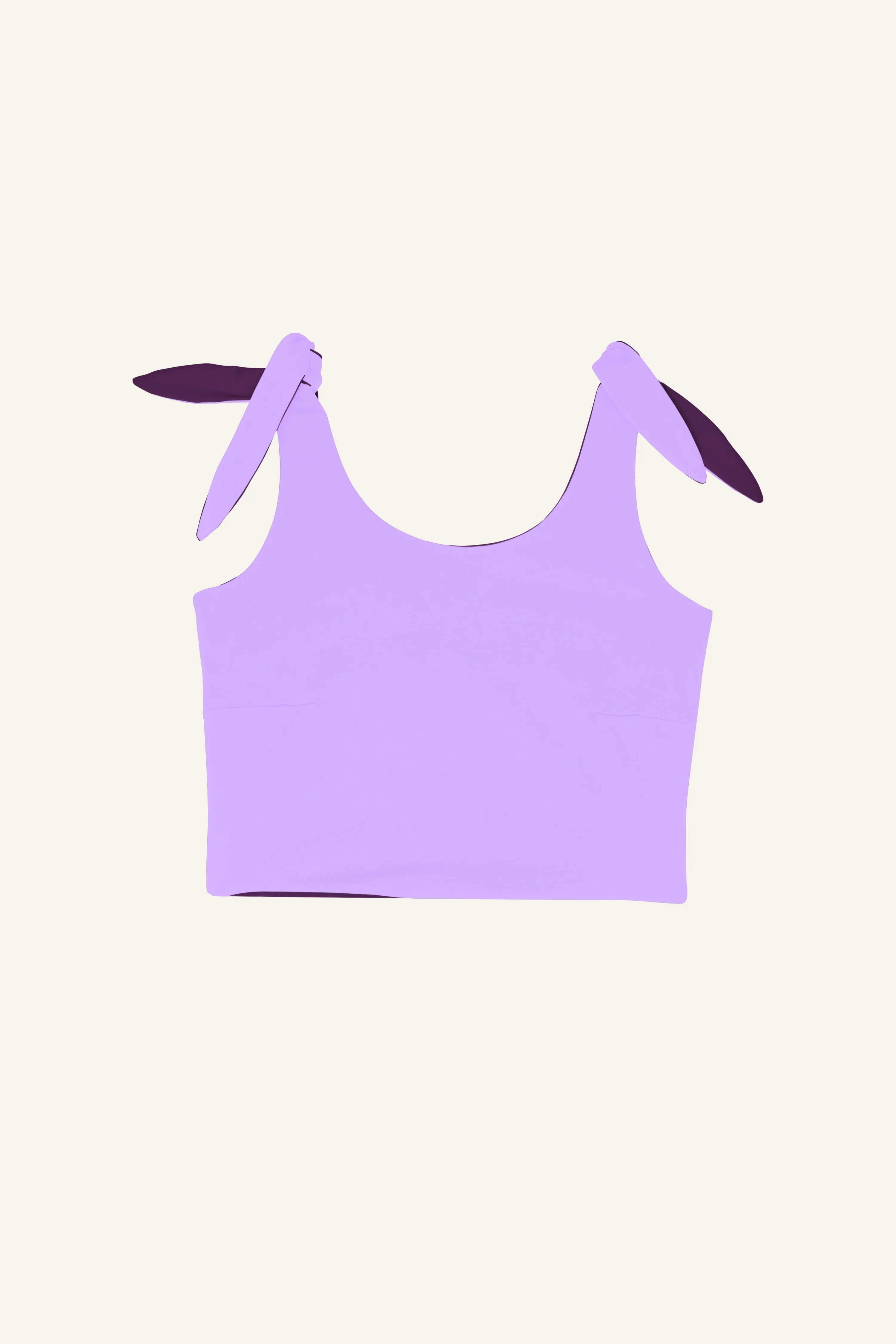 Lila MYMARINI Bikinitop mit breiten Trägern und Schleifen.#color_lavender-plum